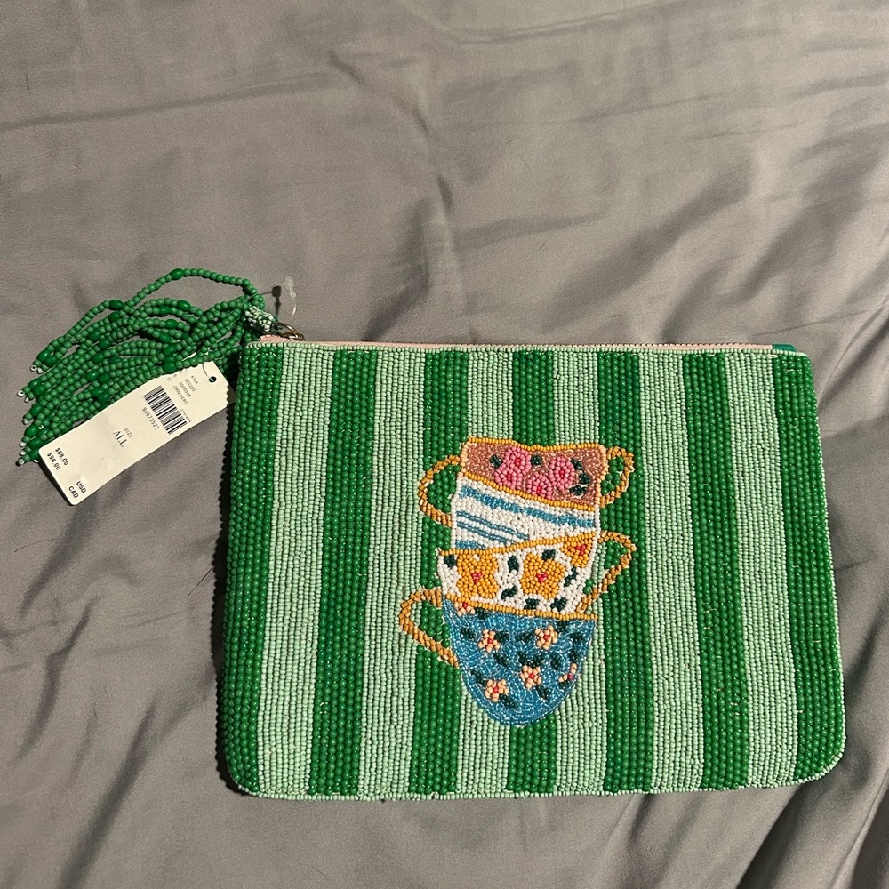 Anthropologie garden party beaded clutch